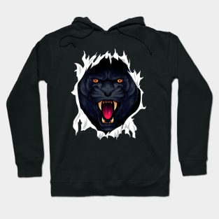 A Black Panther Ripping Through Fabric Hoodie